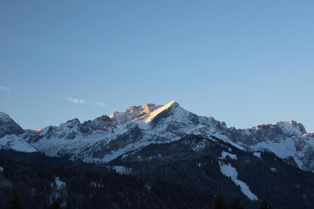 Pfeiffer Alm Am Sonnenhang Mit Blick Auf Die Zugspitze Garmisch-Partenkirchen járás Kültér fotó